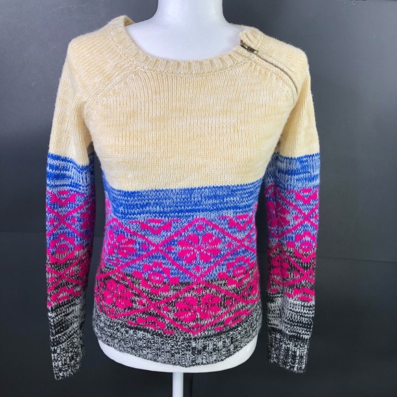 Eyeshadow Sweaters - Eyeshadow Womens S Shoulder Zip Sweater in EUC